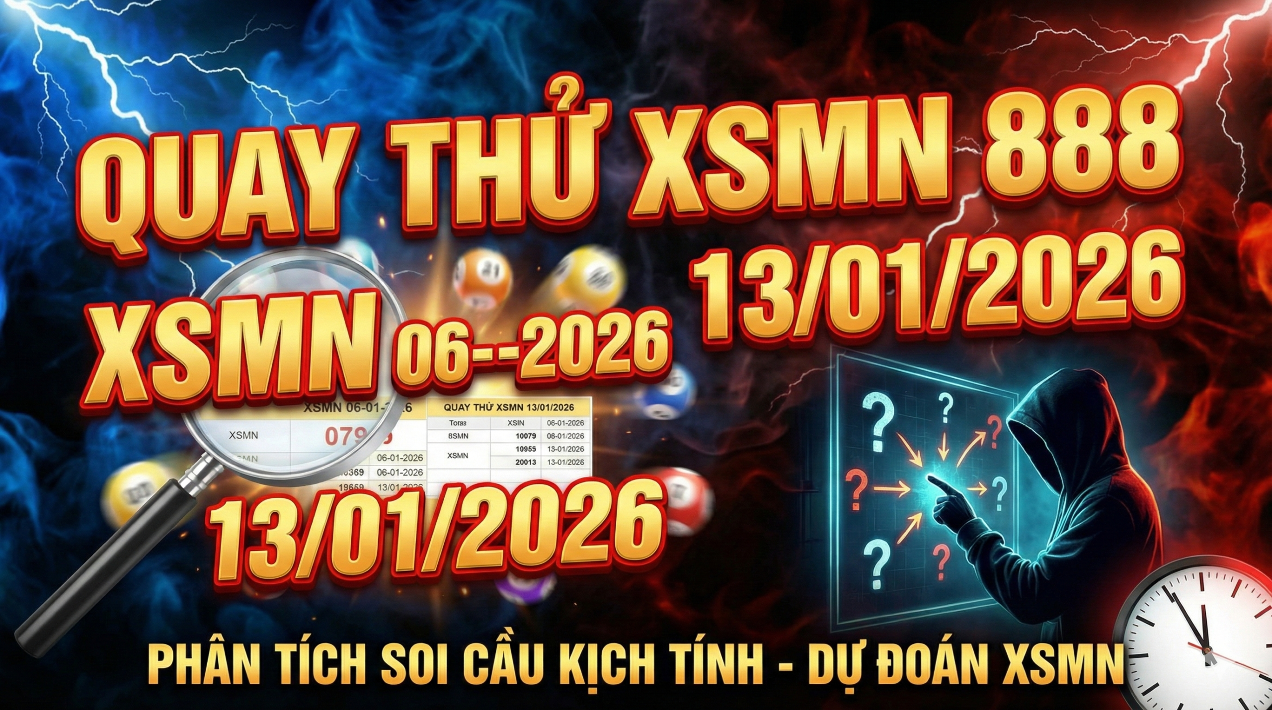 Quay Thử XSMN 888 13/01/2026: Lộ diện cặp số Kép bí ẩn & Dự đoán XSMN cực gắt.
